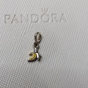 Pandora Silver Essence/Me Clear CZ Yellow EnamelCool Banana Dangle Charm/Pendant